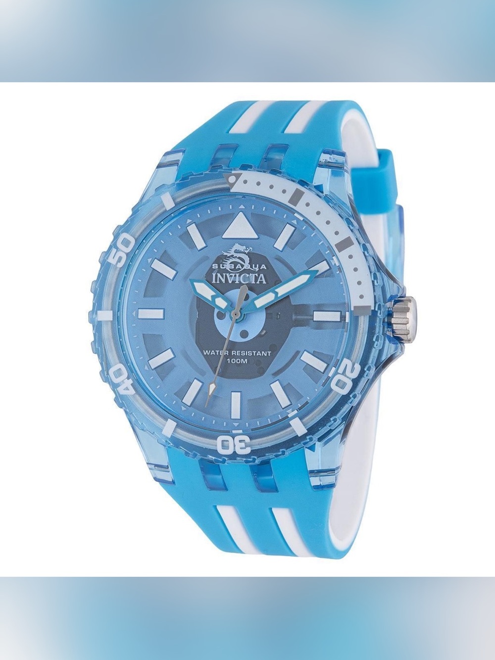 Invicta Blue and White Subaqua Silicone Dive Watch